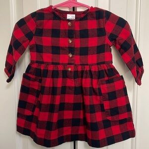 CARTER’S 6m Buffalo Plaid In Red And Black Dress With Pockets